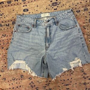 A&F Light Blue Ripped Jean Shorts - NEW!